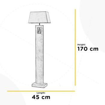 Miriel állólámpa, magasság 170 cm, textil, fa kép
