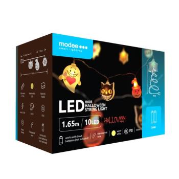 Modee Halloween LED Füzér dekor Elemes H003 (10LED/165cm/15cm), 3000K, meleg fehér, IP20 kép