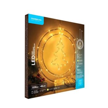 Modee Karácsonyi LED dekoráció Ablakra Elemes C3007 (48LED Ø30cm), 2700K, meleg fehér, IP20 kép