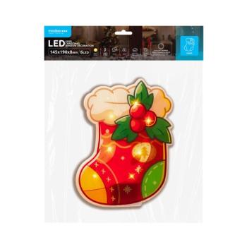 Modee Karácsonyi LED dekoráció Ablakra Elemes C4000 (6LED 145x190x8mm), 3000K, meleg fehér, IP20 kép