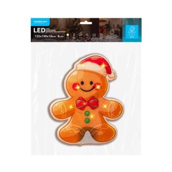 Modee Karácsonyi LED dekoráció Ablakra Elemes C4001 (8LED 155x190x10mm), 3000K, meleg fehér, IP20 kép