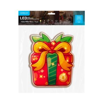 Modee Karácsonyi LED dekoráció Ablakra Elemes C4003 (7LED 155x190x10mm), 3000K, meleg fehér, IP20 kép