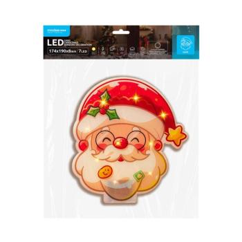Modee Karácsonyi LED dekoráció Ablakra Elemes C4005 (7LED 174x190x8mm), 3000K, meleg fehér, IP20 kép