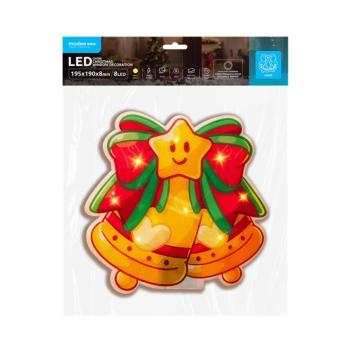 Modee Karácsonyi LED dekoráció Ablakra Elemes C4006 (8LED 195x190x8mm), 3000K, meleg fehér, IP20 kép
