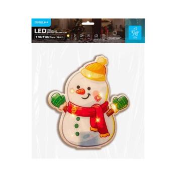 Modee Karácsonyi LED dekoráció Ablakra Elemes C4007 (6LED 170x190x8mm), 3000K, meleg fehér, IP20 kép
