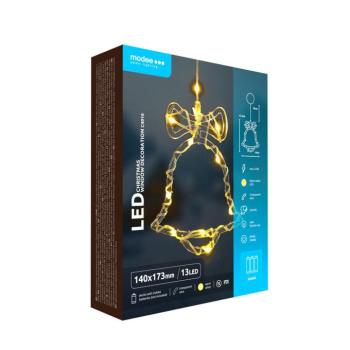 Modee Karácsonyi LED dekoráció Ablakra Elemes C4010 (13LED H173x140mm), 3000K, meleg fehér, IP20 kép