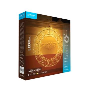 Modee Karácsonyi LED dekoráció Adapteres C5002 IP44 (720LED Ø400x80mm), 7,2W, 3000K, meleg fehér kép
