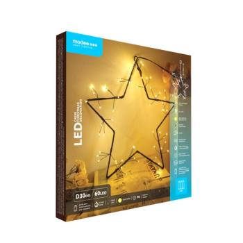 Modee Karácsonyi LED dekoráció Elemes C4030 (60LED Ø30cm), 3000K, meleg fehér, IP44 kép