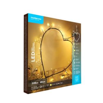 Modee Karácsonyi LED dekoráció Elemes C4031 (60LED Ø30cm), 3000K, meleg fehér, IP44 kép