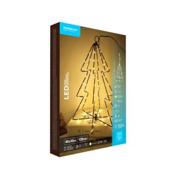 Modee Karácsonyi LED dekoráció Elemes C4035 IP44 (120LED H40x30cm), 3000K, meleg fehér kép