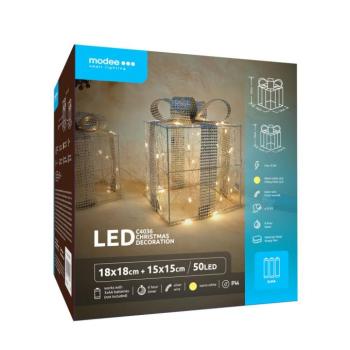 Modee Karácsonyi LED dekoráció Elemes C4036 (50LED), 3000K, meleg fehér, IP44 kép