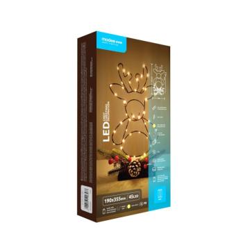 Modee Karácsonyi LED dekoráció Elemes C4037 (45LED H355x190mm), 3000K, meleg fehér, IP20 kép