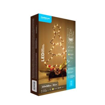 Modee Karácsonyi LED dekoráció Elemes C4038 (45LED H360x225mm), 3000K, meleg fehér, IP20 kép