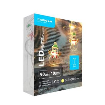 Modee Karácsonyi LED Füzér dekor Elemes C3017 (10LED/90cm/10cm), 2700K, meleg fehér, IP20 kép