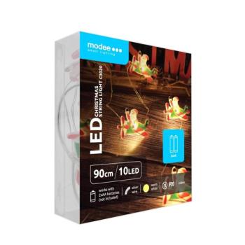 Modee Karácsonyi LED Füzér dekor Elemes C3020 (10LED/90cm/10cm), 2700K, meleg fehér, IP20 kép