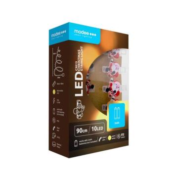 Modee Karácsonyi LED Füzér dekor Elemes + Csipesz C3013 (10LED/90cm/10cm), 2700K, meleg fehér, IP20 kép