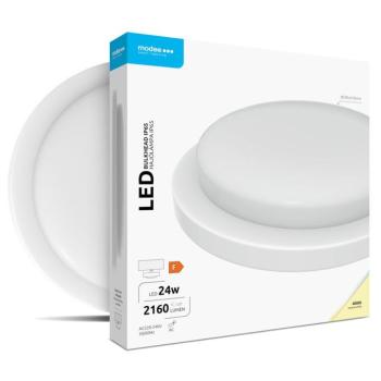 Modee LED Bulkhead Kerek 24W 4000K (D240x38mm) IP65 (2160lm) fehér, 120°, CRI>80, természetes fehér kép