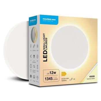 Modee LED Fali Lámpa (LWL0020) 12W IP65 Ø160x60mm 4000K (1345lm) Fehér, 110°, CRI>80, természetes fehér kép