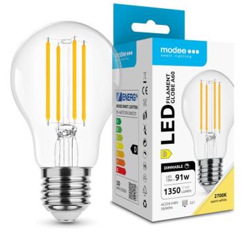 Modee LED Izzó Filament A60 10W E27 360° 2700K (1350lm) dimmelhető, 320°, CRI>80, meleg fehér, IP20 kép