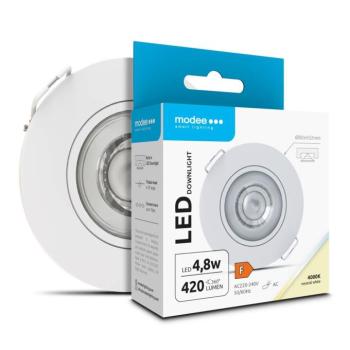 Modee LED Mélysugárzó Kerek 4,8W 4000K IP20 Ø80xH32mm ROT (420lm) fehér, 36°, CRI>80, természetes fehér kép
