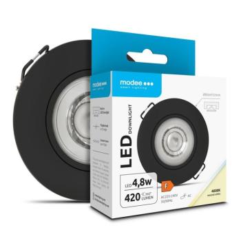 Modee LED Mélysugárzó Kerek 4,8W 4000K IP20 Ø80xH32mm ROT (420lm) fekete, 36°, CRI>80, természetes fehér kép