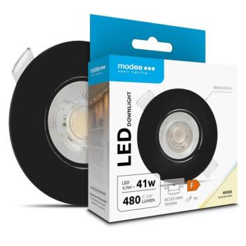 Modee LED Mélysugárzó Kerek 4,9W 4000K IP23 Ø90xH22mm ROT (480lm) fekete, 36°, CRI>80, természetes fehér kép
