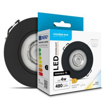 Modee LED Mélysugárzó Kerek 4W 3CCT IP44 Ø80xH32mm (480lm) fekete dimmelhető, 36°, CRI>80 kép