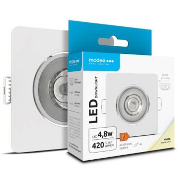 Modee LED Mélysugárzó Négyzet 4,8W 4000K IP20 80xH32mm ROT(420lm) fehér, 36°, CRI>80, természetes fehér kép