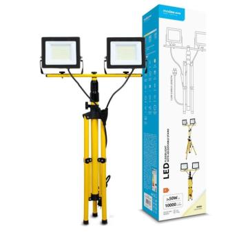 Modee LED Reflektor Munkalámpa állvánnyal 2x50W 120° 4000K (10000lm), CRI>70, természetes fehér, IP65 kép