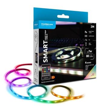 Modee LED Smart (Remote) Szalag 7W IP20 RGB + USB (80lm) 2M, 120°, CRI>80, USB-A kép