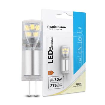 Modee Lighting LED Izzó G4 Aluminium AC-DC 12V 2,4W 4000K (275lm) , 300°, CRI>80, természetes fehér