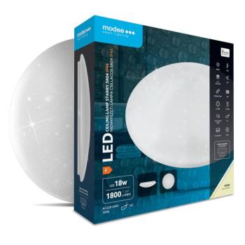 Modee Mennyezeti LED Lámpa IP44 18W 4000K Ø260x70mm Csillagos (1800lm), 120°, CRI>80, természetes fehér kép