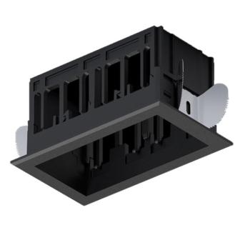 MODENA 2 MODULE RECESSED BOX WITH FRAME BLACK kép