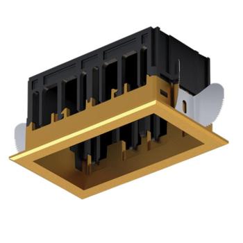 MODENA 2 MODULE RECESSED BOX WITH FRAME BRASS kép