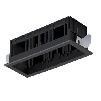 MODENA 3 MODULE RECESSED BOX WITH FRAME BLACK kép