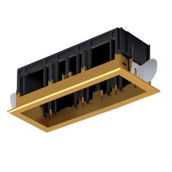 MODENA 3 MODULE RECESSED BOX WITH FRAME BRASS kép
