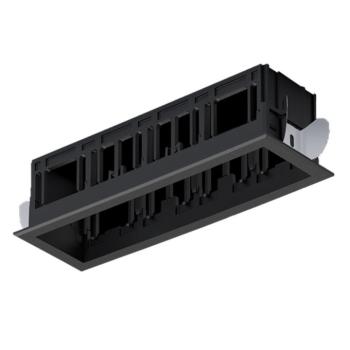 MODENA 4 MODULE RECESSED BOX WITH FRAME BLACK kép