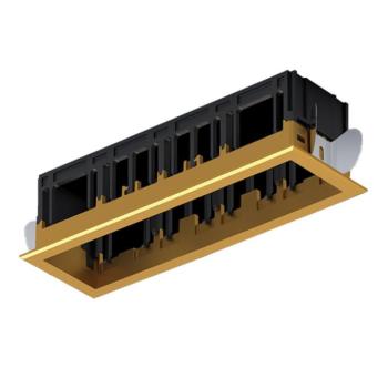 MODENA 4 MODULE RECESSED BOX WITH FRAME BRASS kép