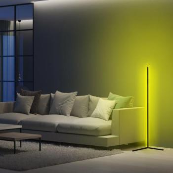 Modern sárga állólámpa, 120 cm magas, alumínium ház, 600 lumen, A+ energia, 12 V-os adapter, be-/kikapcsoló, tökéletes otthoni és irodai dekorációhoz kép