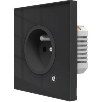 MOES Smart Wall Socket, Zigbee, FR, 16A, Black kép