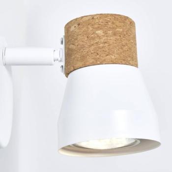 Moka fali spotlámpa, szélesség 8 cm, fehér/barna, parafa/fém kép