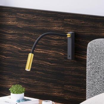 Molto Luce Arok LED-es fali lámpa, fekete/arany, alumínium kép