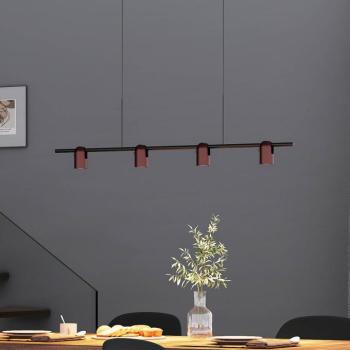 Molto Luce függőlámpa Nuun PD, fekete/kávébarna, 4 lámpás. kép