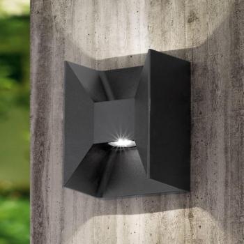 Morino LED kültéri falilámpa, fekete, magasság 18 cm, fém kép