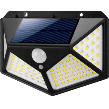 Mozgás- és szürkületérzékelős, 100 LED-es napelemes kültéri lámpa (BBL) kép