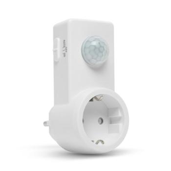 Mozgásérzékelő konnektor – 120° – max 10 m – max 1200W – IP20 – fehér kép
