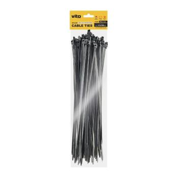 Műanyag kábelkötegelő 4.8x350mm fekete 50 db/csomag 7100400 VITO kép