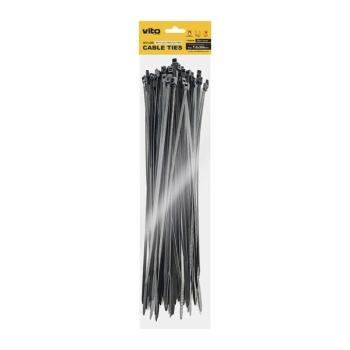 Műanyag kábelkötegelő 7.0x350mm fekete 25 db/csomag 7100420 VITO kép