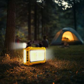 Multifunkciós kézi lámpa - szolár panel, USB-C - 6 világítási mód, 8 LED, 3600 mAh kép