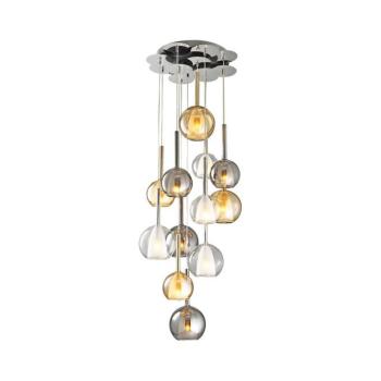 MUSCAT kábelre függesztett csillár 12xE14/40W/230V füstszínű/arany/átlátszó 414LRC1294 kép